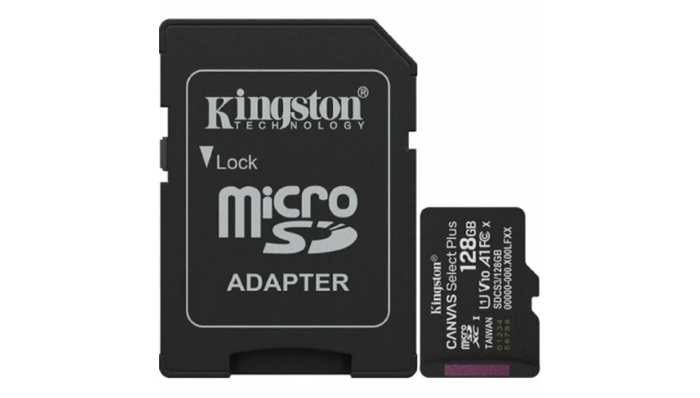Карта памяти Micro SD Kingston Canvas Select Plus (SDCS3/128GB) + SD адаптер, 128 Гб №1
