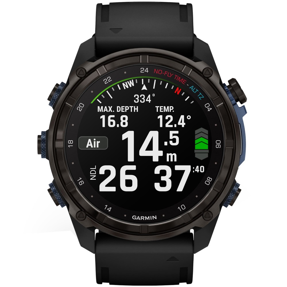 Смарт-часы Garmin Descent Mk3i, 51 мм, Carbon Gray DLC Titanium / Black Silicone Band, Черный детальное изображение - 4