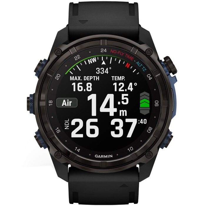 Смарт-часы Garmin Descent Mk3i, 51 мм, Carbon Gray DLC Titanium / Black Silicone Band, Черный №4