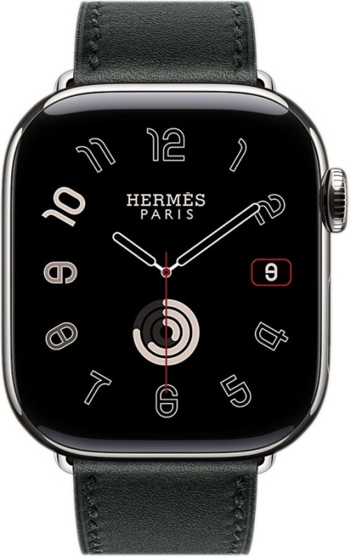 Смарт-часы Apple Watch Hermes Series 10 42 мм, Silver Titanium Case with Gold Single Tour, Серебристый/Коричневый детальное изображение - 2