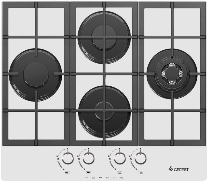 Газовая варочная панель Gefest PVG 2231-01 K12, Белый детальное изображение - 1
