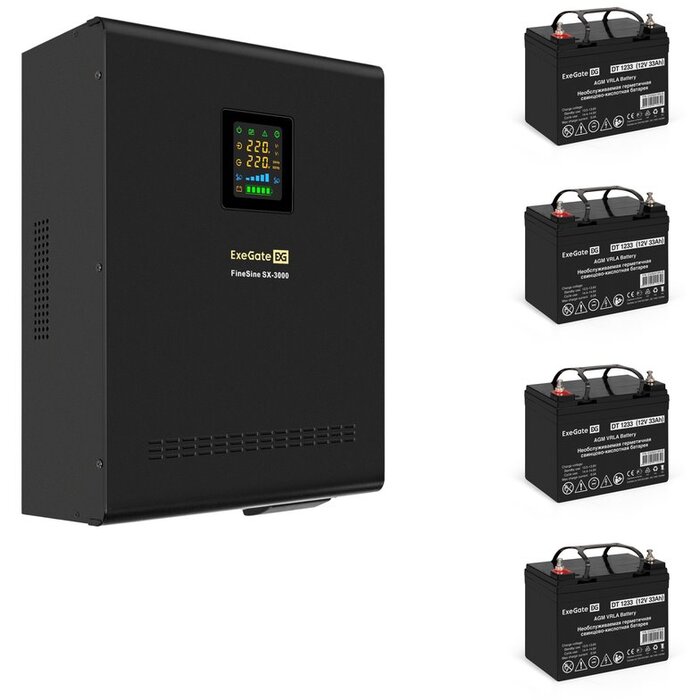 ИБП ExeGate FineSine SX-3000.LCD.AVR.2SH.T №1