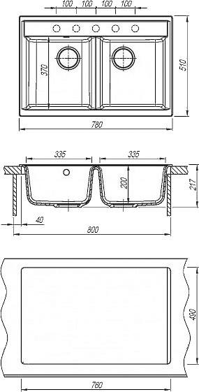 Кухонная мойка Dr. Gans Astra 780  детальное изображение - 2
