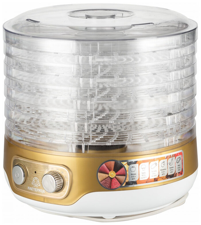 Сушилка для овощей Мастерица EFD-3051, 250 Вт, Белый/Золотистый №2
