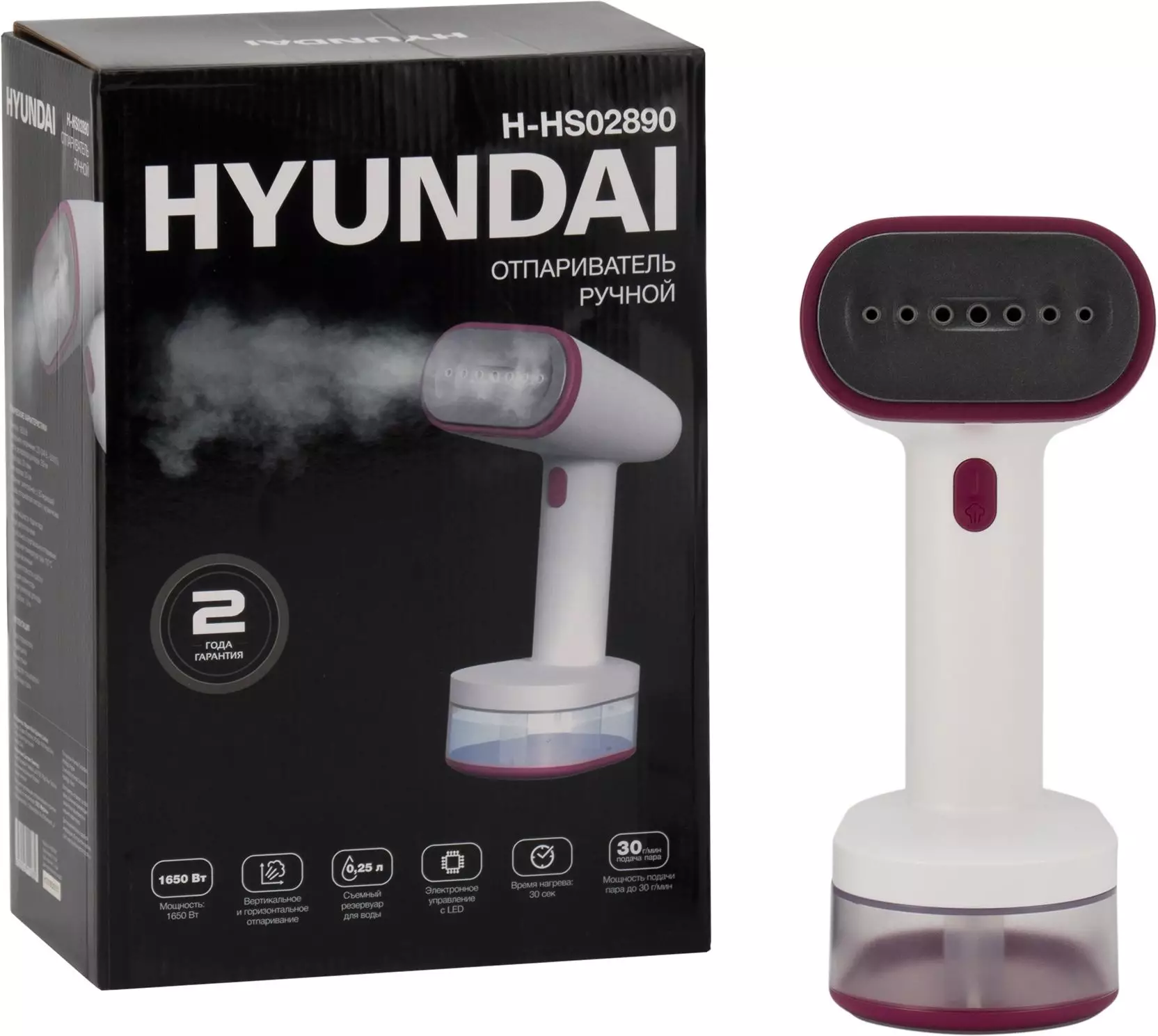 Отпариватель Hyundai H-HS02890, Белый/вишневый детальное изображение - 9