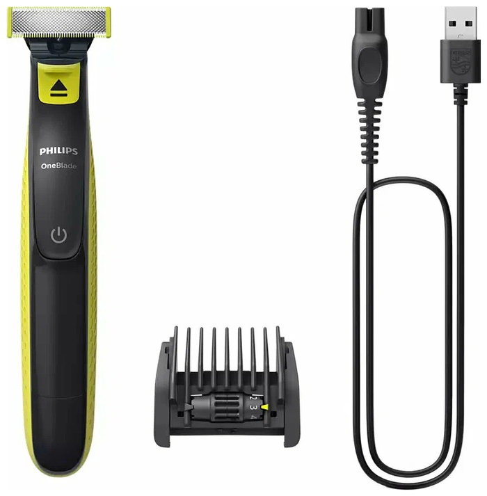 Триммер для лица и тела Philips OneBlade QP2724/20, Черный/Зеленый №1