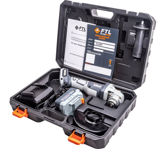 Аккумуляторная угловая шлифовальная машина FTL ag-x 125/20v Evo, бесщеточный двигатель 20 В, в комплекте 8080, 125 мм, 7500 об/мин детальное изображение - 9