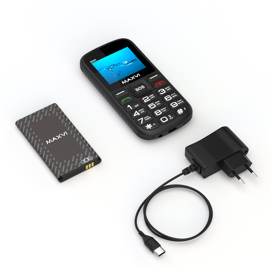Мобильный телефон MAXVI B201, 32 Мб, Черный, Dual micro-SIM детальное изображение - 4