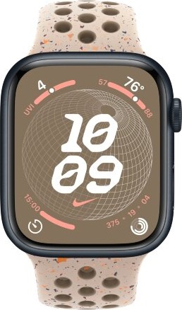Умные часы Apple Watch Series 9 Midnight Aluminum Case GPS + Cellular with Nike Sport Band Desert Stone, 45 mm, Пустынный камень детальное изображение - 2