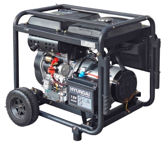 Генератор дизельный с воздушным охлаждением HYUNDAI DHY 10000LE-3, открытый, 8 кВт, Черный детальное изображение - 2