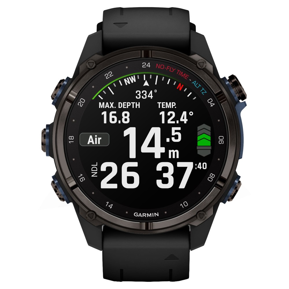 Смарт-часы Garmin Descent Mk3i, 43 мм, Carbon Gray DLC Titanium / Black Silicone Band, Черный детальное изображение - 3