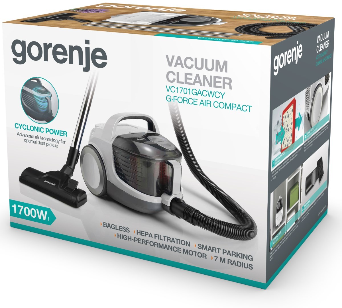 Пылесос Gorenje G Force Air VC 1701 GACWCY, Белый детальное изображение - 4