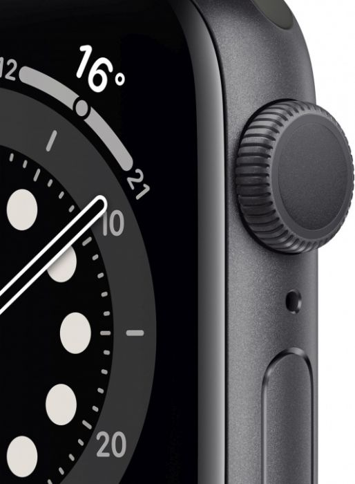 Умные часы Apple Watch Series 6 40 мм, GPS, Space Gray Aluminium Case with Black Sport Band, Серый космос/Черный детальное изображение - 3
