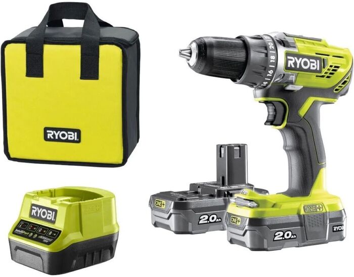 Аккумуляторная дрель-шуруповерт Ryobi ONE+ R18DD2-220S 5133003821, 18 В, 40 Нм, 2 А·ч  №2