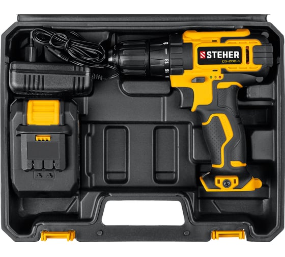 Дрель-шуруповерт STEHER, CD-200-1, 20 В, 40 Нм, 2 А·ч детальное изображение - 12