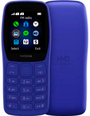 Мобильный телефон Nokia HMD 105 (2025) TA-1459, 4 Мб, Синий, Micro-SIM детальное изображение - 2