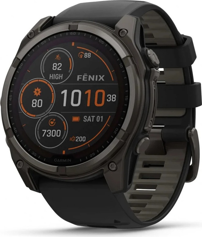 Смарт-часы Garmin Fenix 8, 51 мм, Серый (010-02907-11) Solar Sapphire Carbon Gray DLC Titanium Black/Pebble Gray детальное изображение - 1