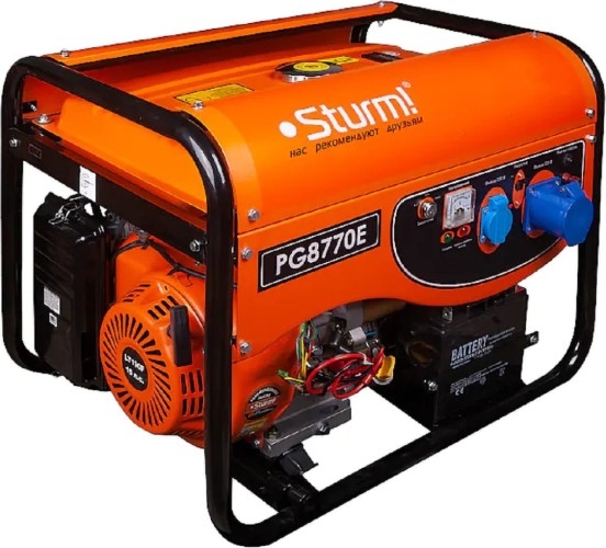 Генератор бензиновый Sturm PG8770E, 6.2 кВт, Оранжевый детальное изображение - 1