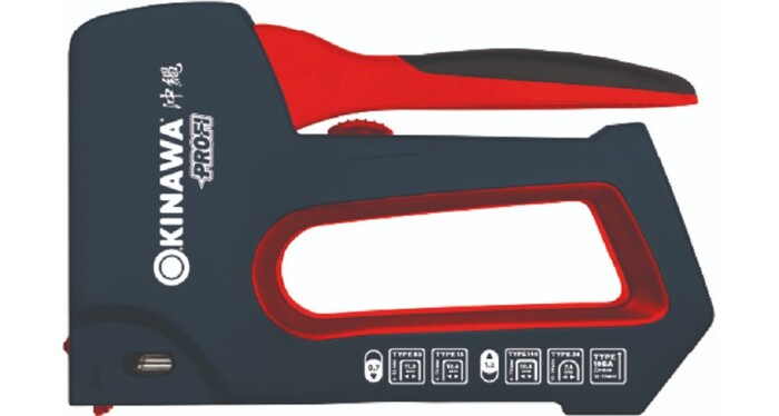 Скобозабиватель ручной OKINAWA 2365 PROFI 5 в 1, регулируемая сила удара, металлически №1