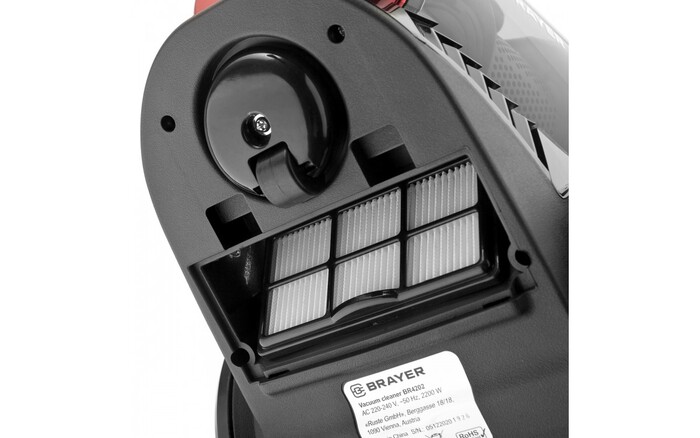 Пылесос Brayer BR4202, Черный/Красный №4