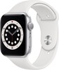 Умные часы Apple Watch Series 6 44 мм, GPS, Silver Aluminium Case with White Sport Band, Серебристый/Белый вариант - 1