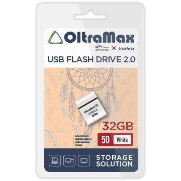 USB Flash накопитель OltraMax 50 32 ГБ, белый детальное изображение - 1