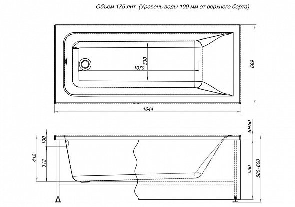 Ванна AQUANET Bright  детальное изображение - 5
