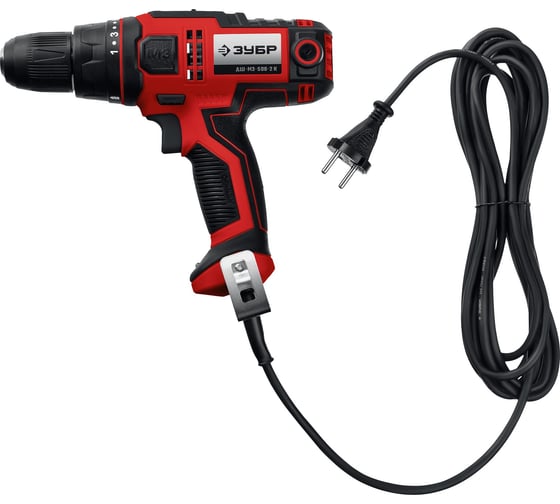 Сетевая дрель-шуруповерт ЗУБР ДШ-М3-500-2 К, 220 В, 45 Нм, 500 Вт детальное изображение - 2