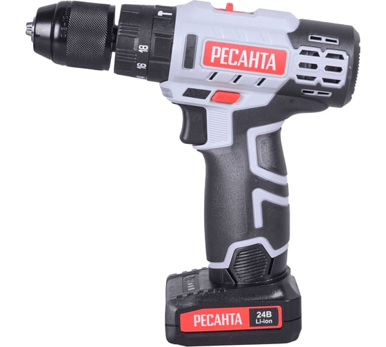 Аккумуляторная дрель-шуруповерт Ресанта ДА-24-2ЛК-У 75/14/8, 24 В, 60 Нм, 2 А·ч детальное изображение - 1