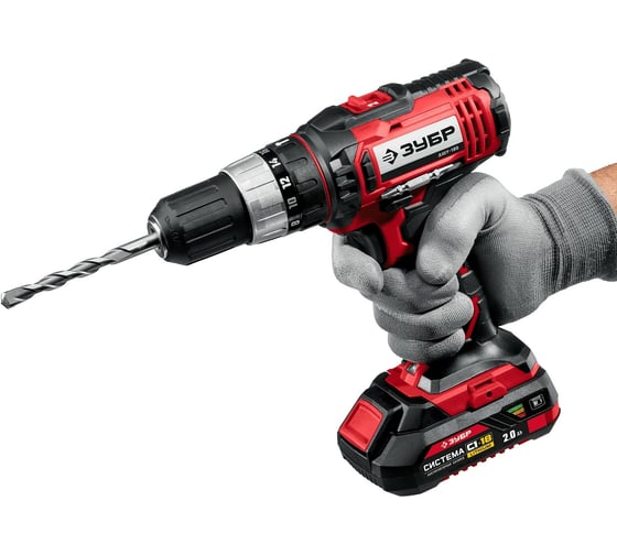 Ударная дрель-шуруповерт ЗУБР, в кейсе ДШУ-185-22, 18 В, 40 Нм, 2 А·ч детальное изображение - 5