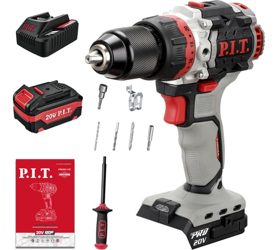 Дрель ударная аккум. бесщёточная P.I.T. X-DRIVER (20В, 75Нм, 13мм, 2ск, 1х4Ач, ЗУ,кейс) PSB20H-13D/3, 20 В детальное изображение - 2