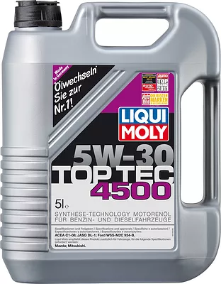 Моторное масло Liqui Moly Top Tec 5W-30 4500, 2378/3729, 5 л  детальное изображение - 1