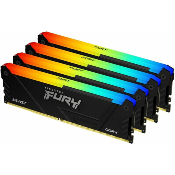 Оперативная память Kingston Fury Beast RGB DDR4 3200MHz, KF432C16BB12AK4/64, 4x16 Гб KIT, 64 Гб №1