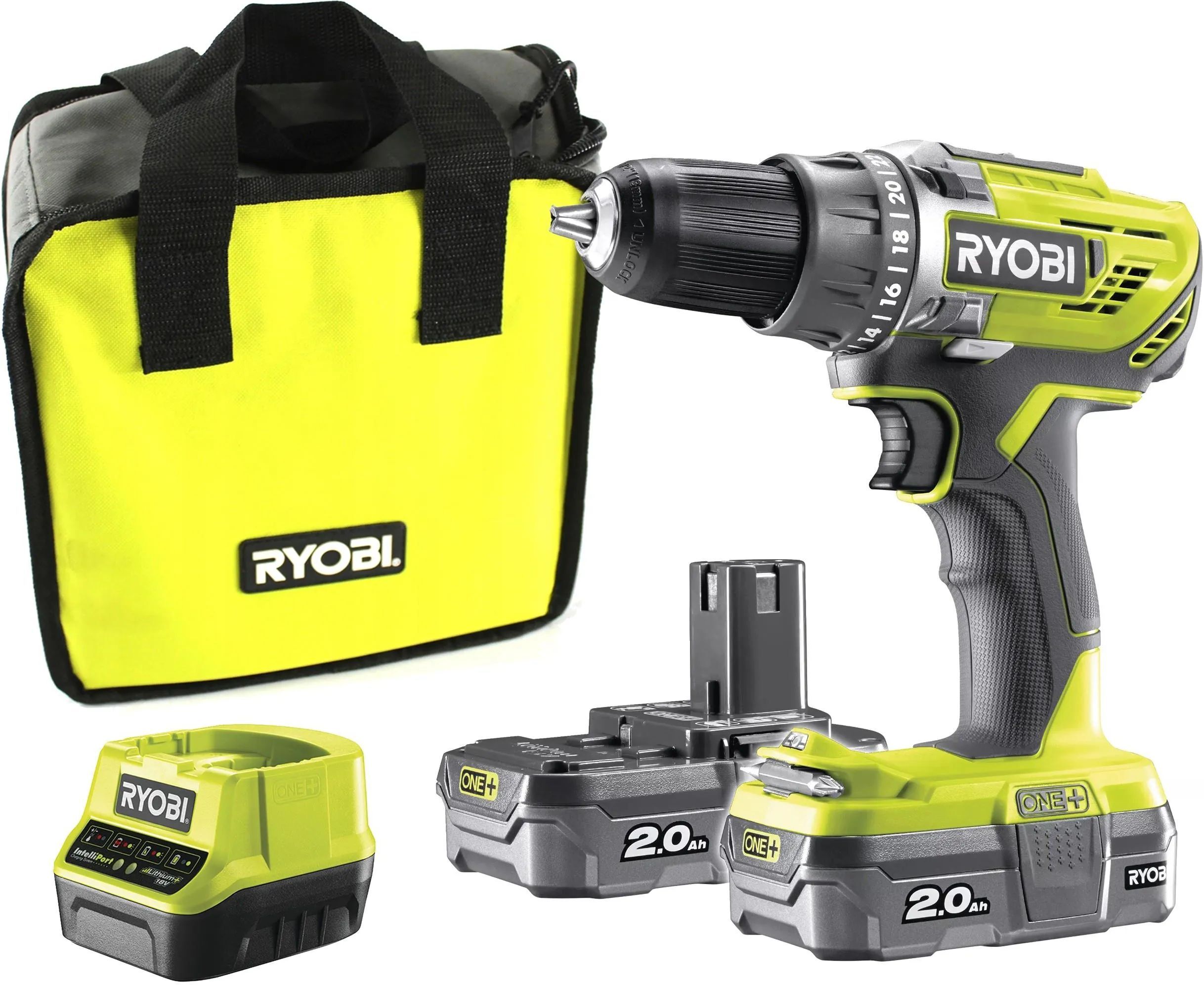 Аккумуляторная дрель-шуруповерт Ryobi ONE+ R18DD3-220S 5133003348, 18 В, 50 Нм, 2 А·ч  детальное изображение - 3