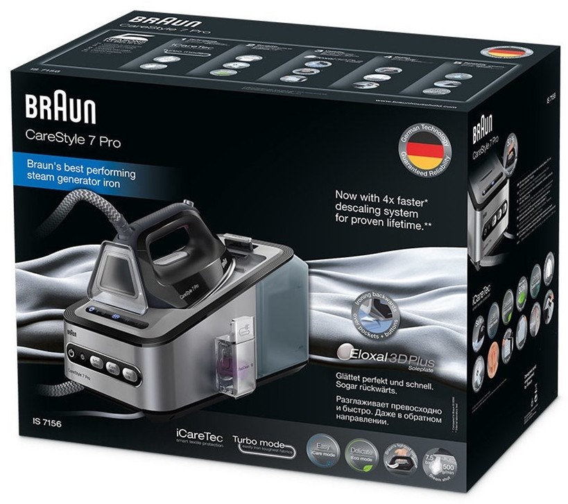 Утюг с парогенератором Braun CareStyle 7 Pro IS 7156, Черный детальное изображение - 4