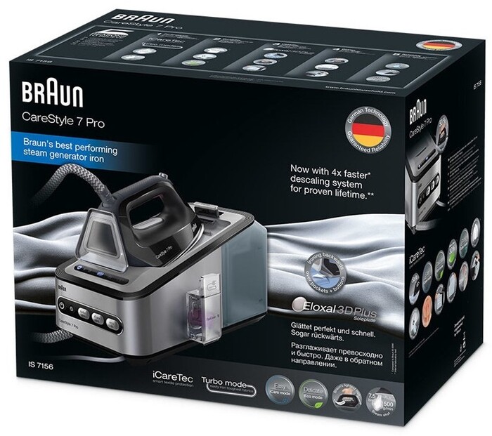 Утюг с парогенератором Braun CareStyle 7 Pro IS 7156, Черный №4