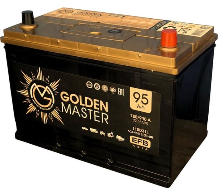 Аккумулятор GOLDEN MASTER EFB ASIA 6СТ-95 (R)-(0), Обратная Полярность, 95 А·ч №13