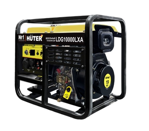 Генератор дизельный с воздушным охлаждением HUTER LDG 10000LXA 64/2/9, открытый, 7.5 кВт, Желтый детальное изображение - 1