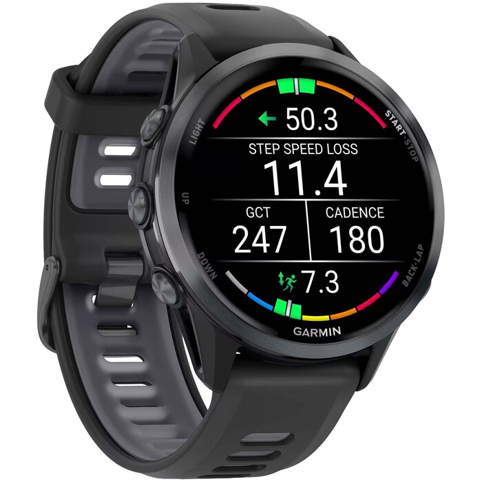 Умные часы Garmin Forerunner 970 47 мм, Черный, темно-серый DLC титановый безель, с черно-серым ремешком №3