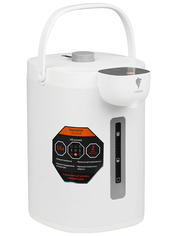 Термопот Leonord LE-1540, 5.5 л, 1600 Вт, Белый детальное изображение - 1