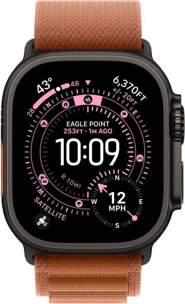 Умные часы Apple Watch Ultra 3 49 мм, Black Titanium Case with Black Alpine Loop, GPS, Черный (M) детальное изображение - 2