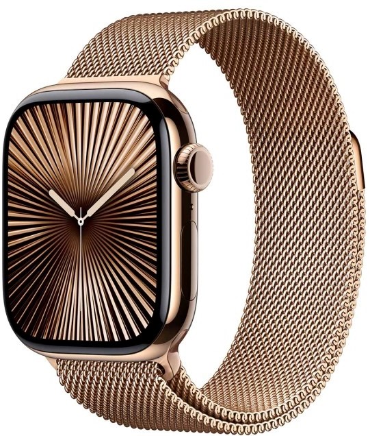 Умные часы Apple Watch Series 10 46 мм, GPS+Cellular, Gold Titanium Case with Gold Milanese Loop детальное изображение - 1