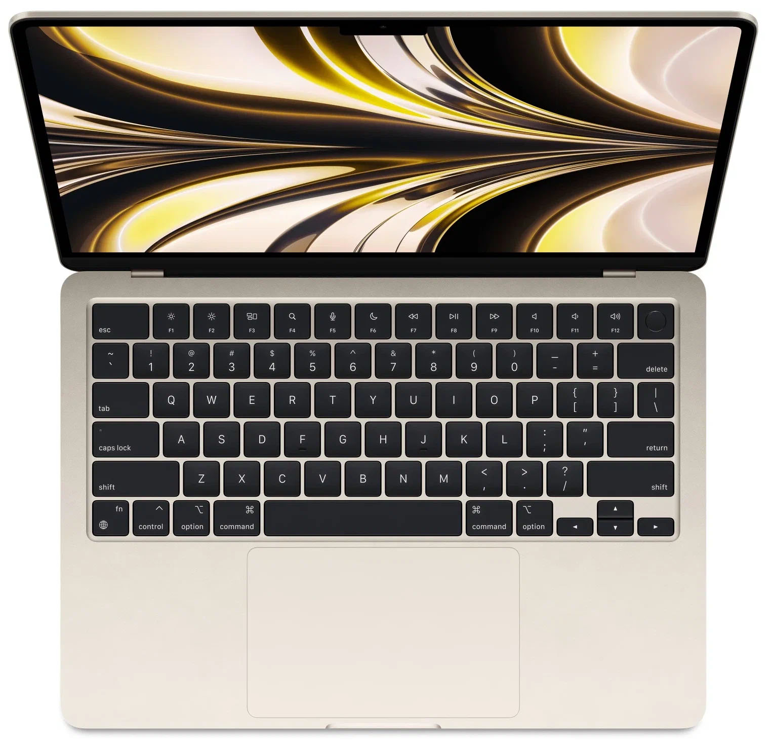 Ноутбук Apple MacBook Air 13 2022, RAM 8 ГБ, Cияющая звезда, SSD 256 ГБ, Apple graphics 8-core детальное изображение - 2