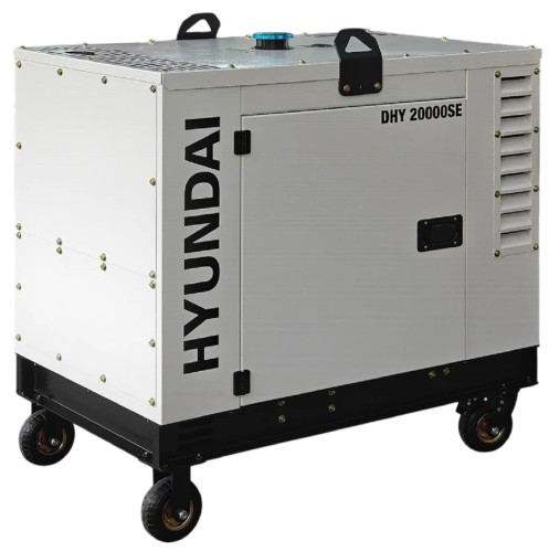 Генератор дизельный с воздушным охлаждением HYUNDAI DHY 20000SE, в кожухе, 14 кВт, Белый детальное изображение - 3