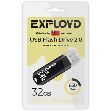 USB Flash накопитель Exployd 650 32 ГБ, черный детальное изображение - 1