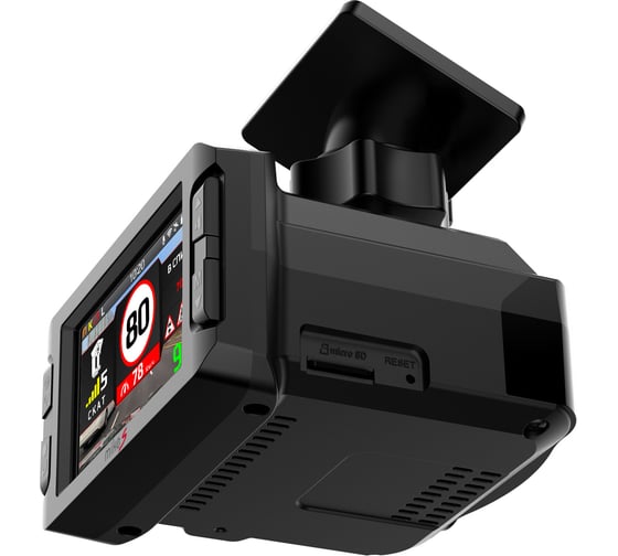 Автомобильный видеорегистратор с радар-детектором INSPECTOR Mike S, 1920x1080 Full HD dpi, MicroSD, 256 ГБ, Черный детальное изображение - 3