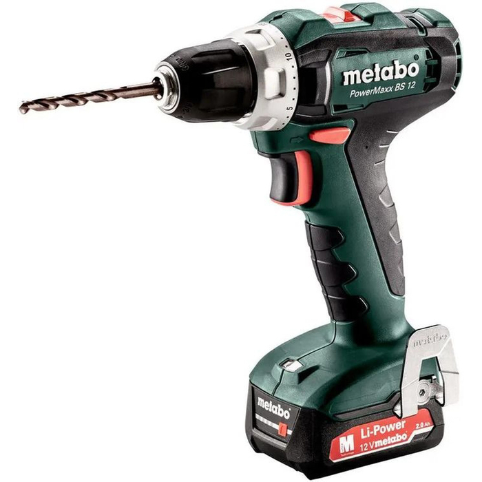 Аккумуляторная дрель-шуруповерт Metabo PowerMaxx BS 12 601036500, 12 В, 40 Нм, 2 А·ч  №1