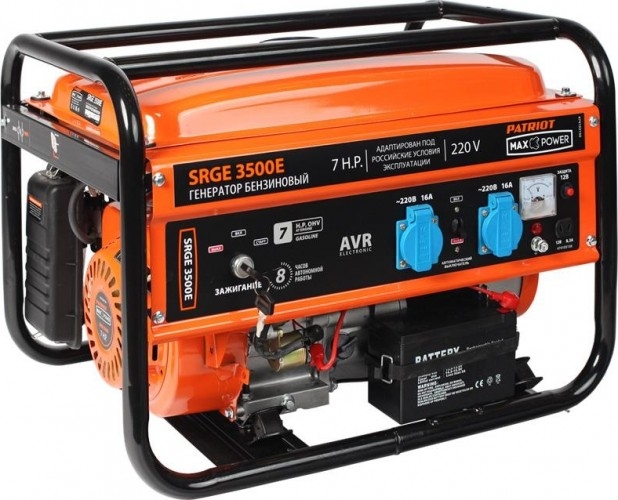 Генератор бензиновый PATRIOT MaxPower SRGE 3500E 474103150, 2.5 кВт, Оранжевый детальное изображение - 1