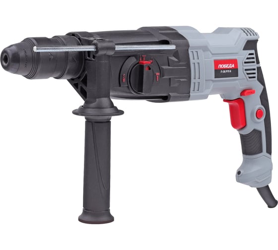 Перфоратор ПОБЕДА П-28 975Б SDS+ 975 макс диаметр сверления 28 мм, быстрозажимной патрон, дополнительная рукоятка глубиномер кейс 140300980, 975 Вт, 3 Дж, 0-5300 уд/мин детальное изображение - 1