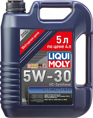 Моторное масло Liqui Moly Optimal 5W-30 Synth, 2292А, 5 л  детальное изображение - 1